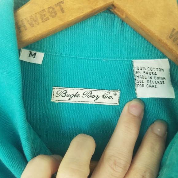 Vintage 90s Buggle Boy Casual Button Down Top Preppy Academic Sz Med. Unisex - Picture 5 of 11